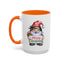 Christmas Mug - Merry Christmas Red & Green Text Gnome Present