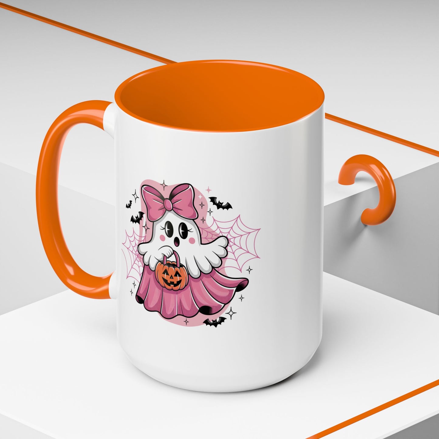 Halloween Mug - Ghost With Pink Bow