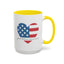 4th of July Mug - God Bless America Flag Heart