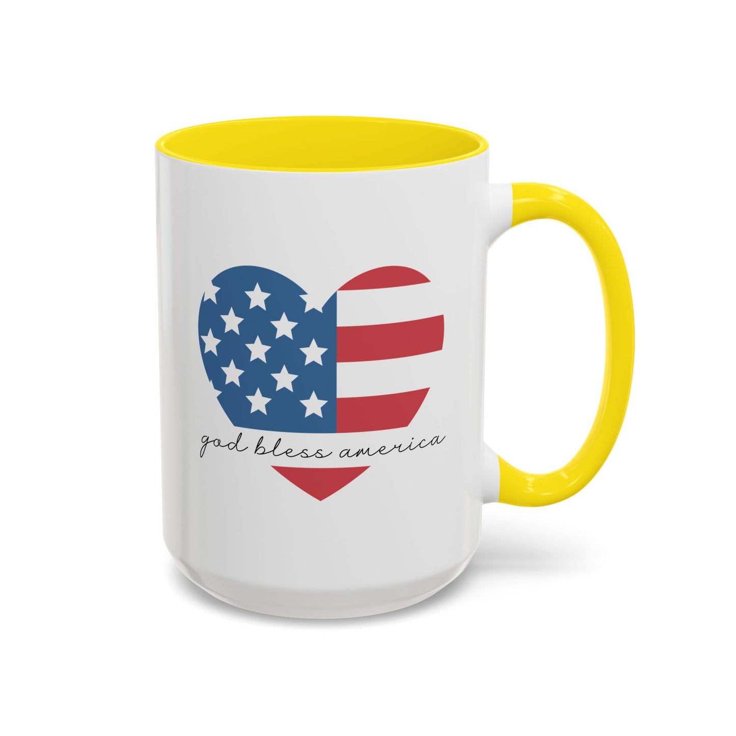 4th of July Mug - God Bless America Flag Heart