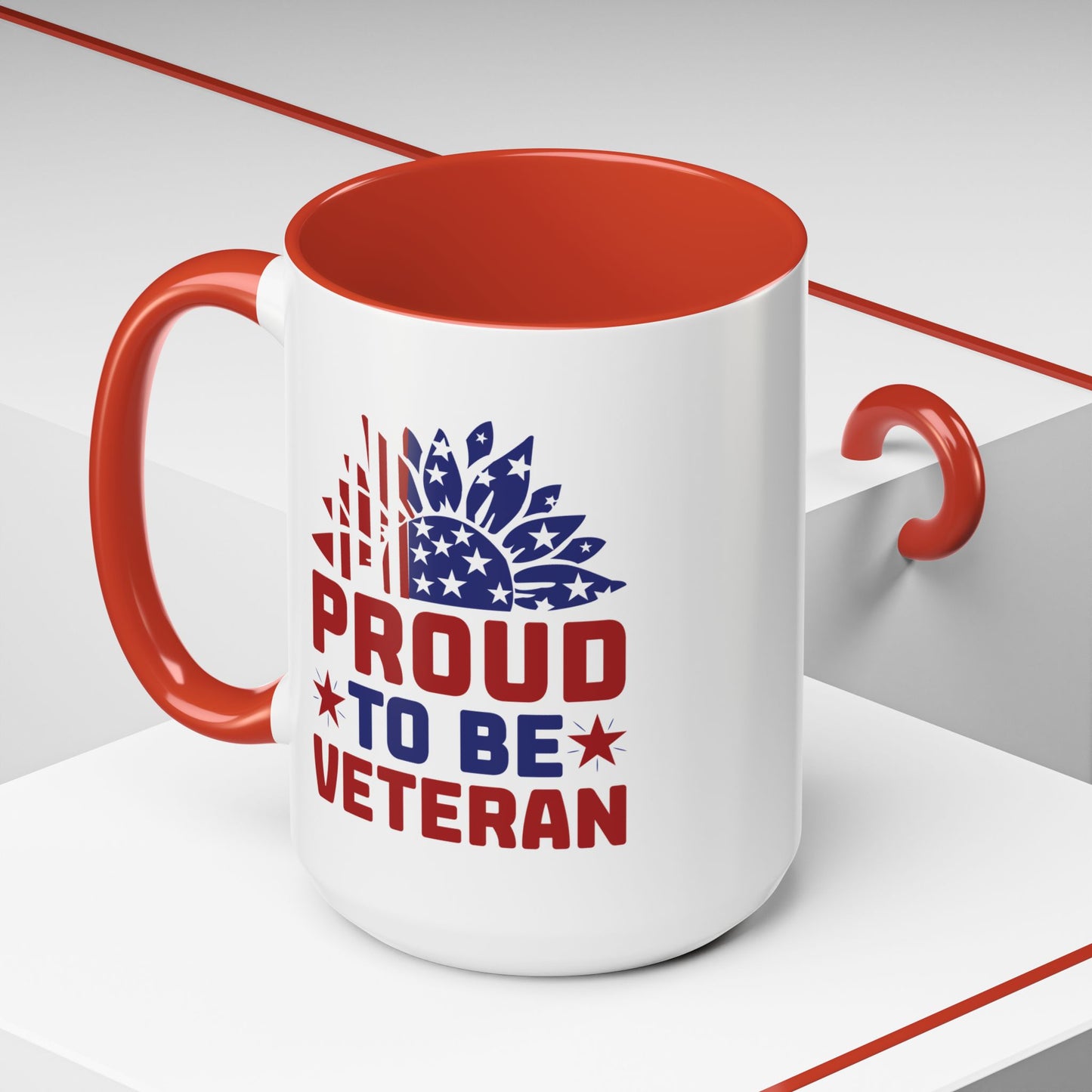 4th of July Mug - Proud to Be a Veteran Sunflower