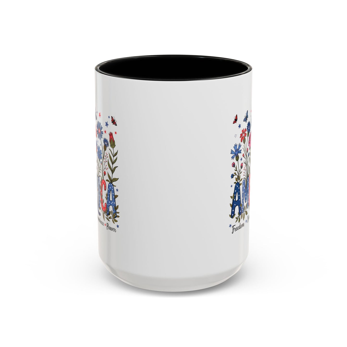 4th of July Mug - Floral America Patriotic