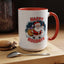 Christmas Mug - Happy Holidays Red & White Text Santa Snowman