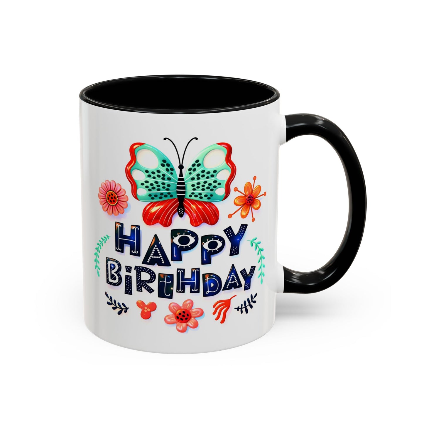 Birthday Mug - Butterfly Flowers