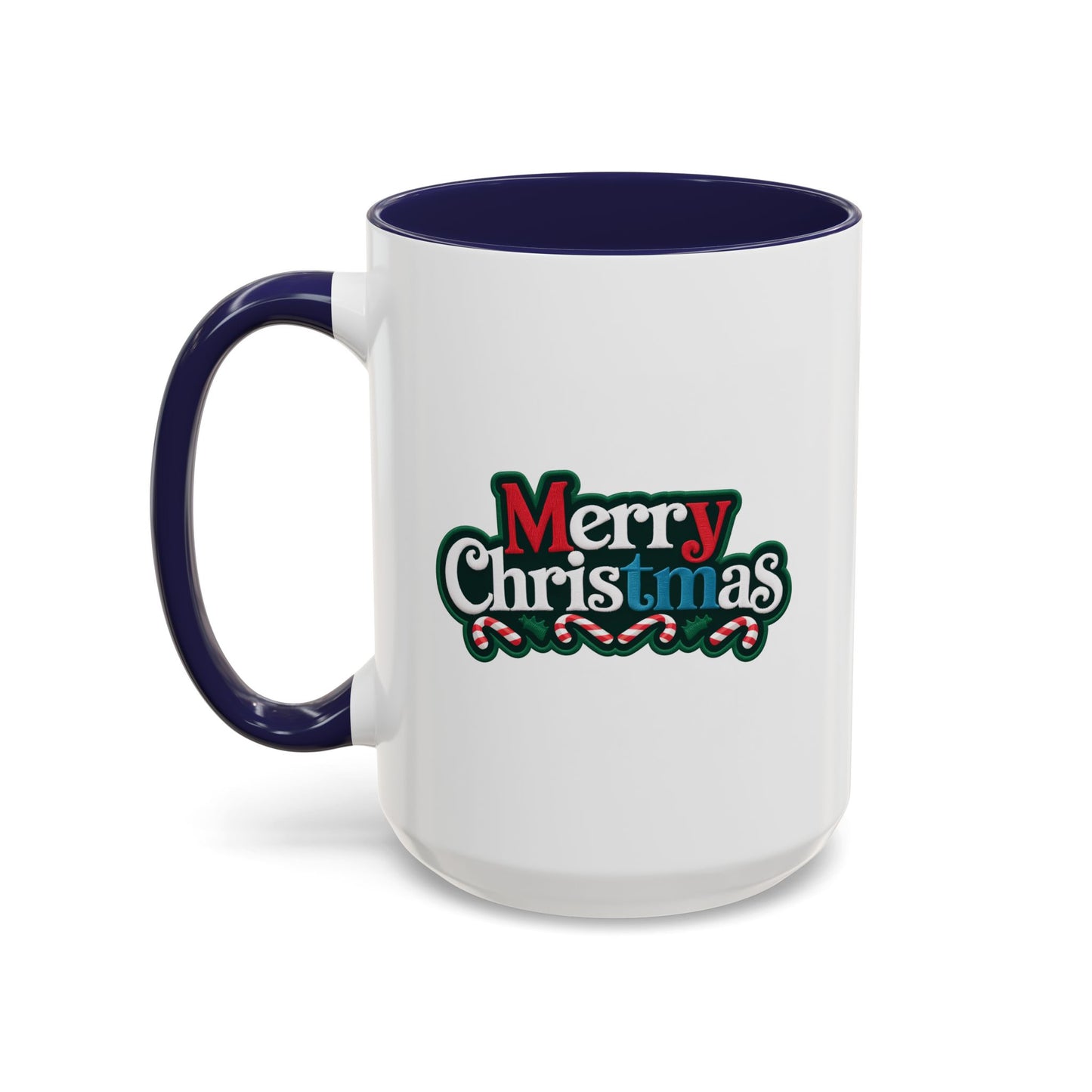 Christmas Mug - Merry Christmas White Red & Blue Text