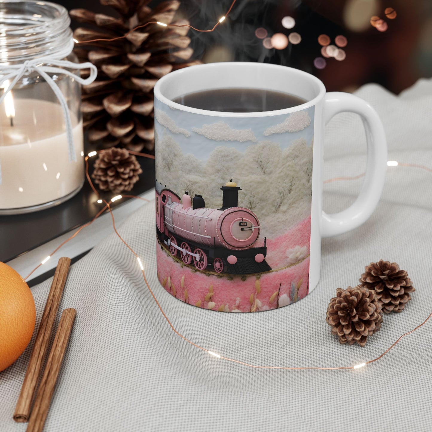 Artistic Mug - Felted Train 2