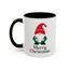 Christmas Mug - Merry Christmas Green & Red Text Gnome Candy Cane