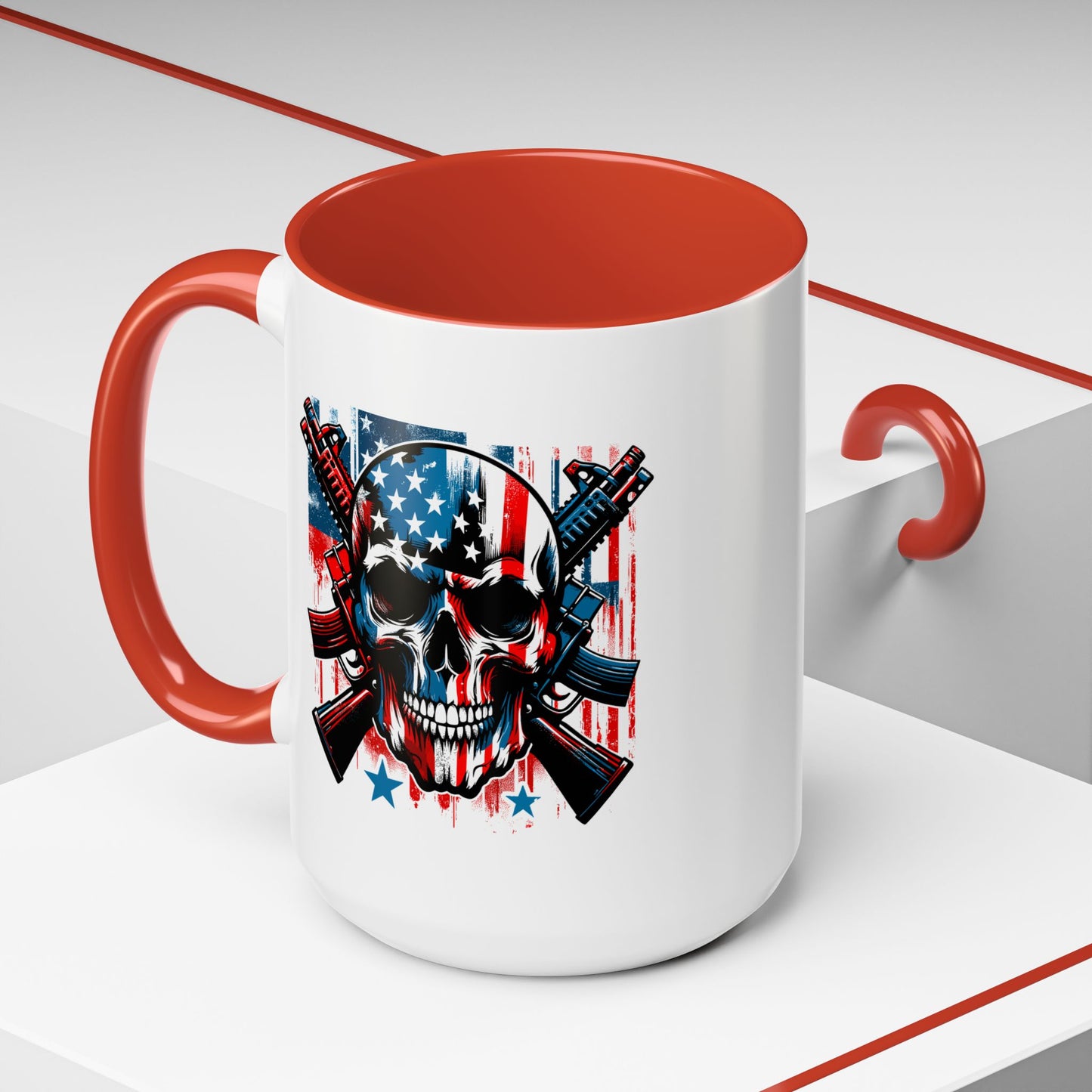 4th of July Mug - Skull With American Flag
