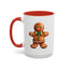 Christmas Mug - Gingerbread Man Green Bow