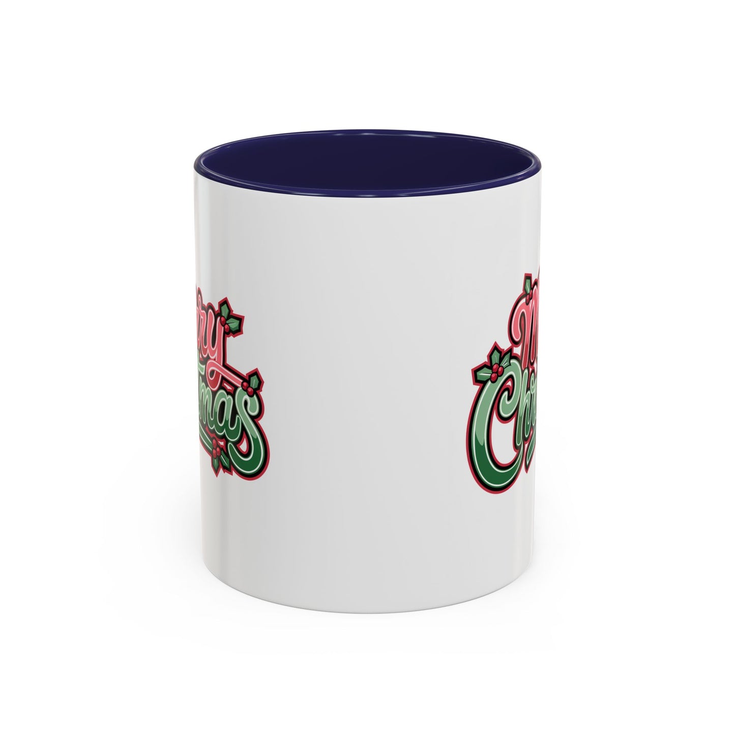 Christmas Mug - Merry Christmas Red & Green Text Mistletoe