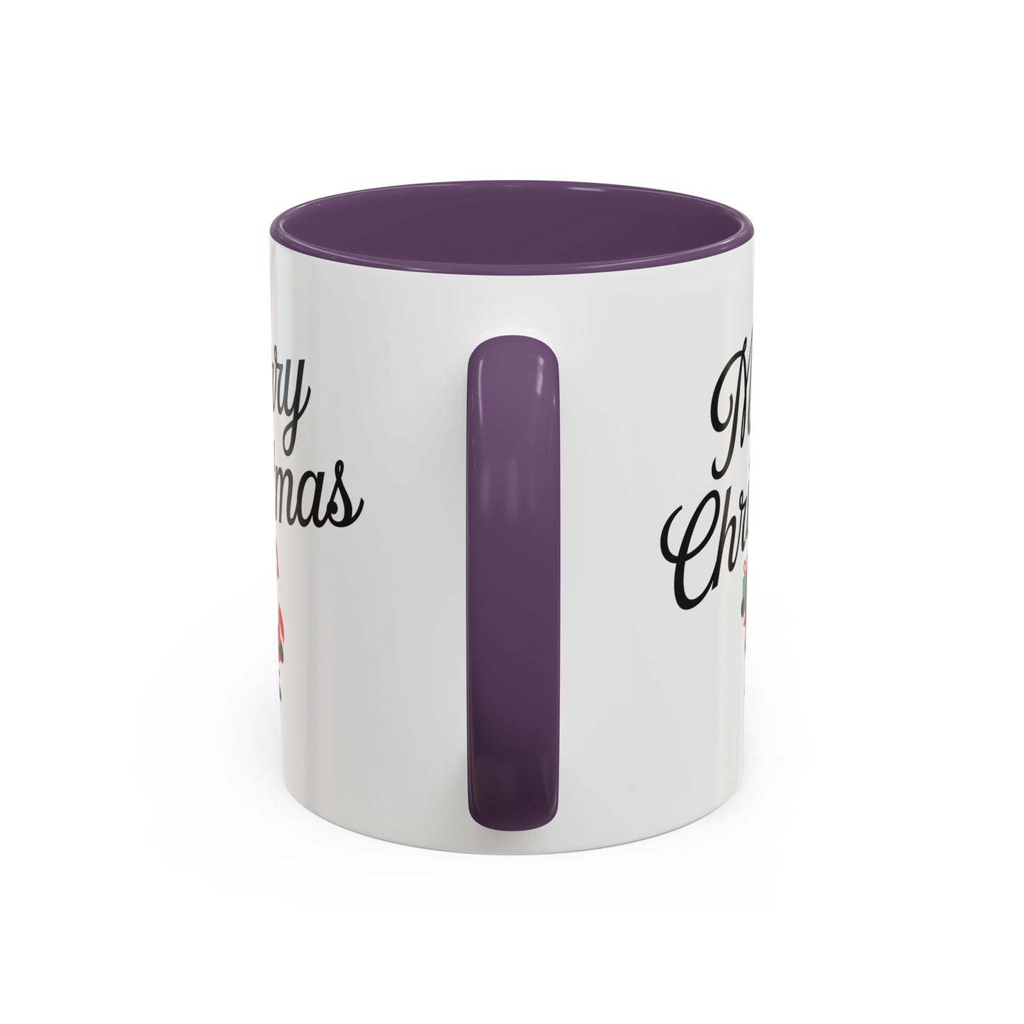 Christmas Mug - Merry Christmas Black Text Santa Present