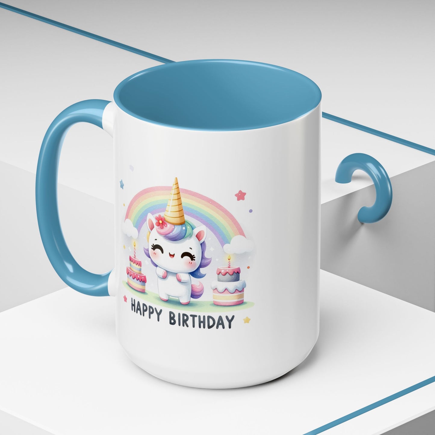 Birthday Mug -  Unicorn With Cakes