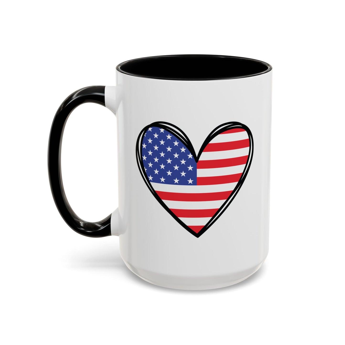 4th of July Mug - USA Flag Heart