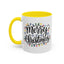 Christmas Mug - Merry Christmas Black Text Colored Lights