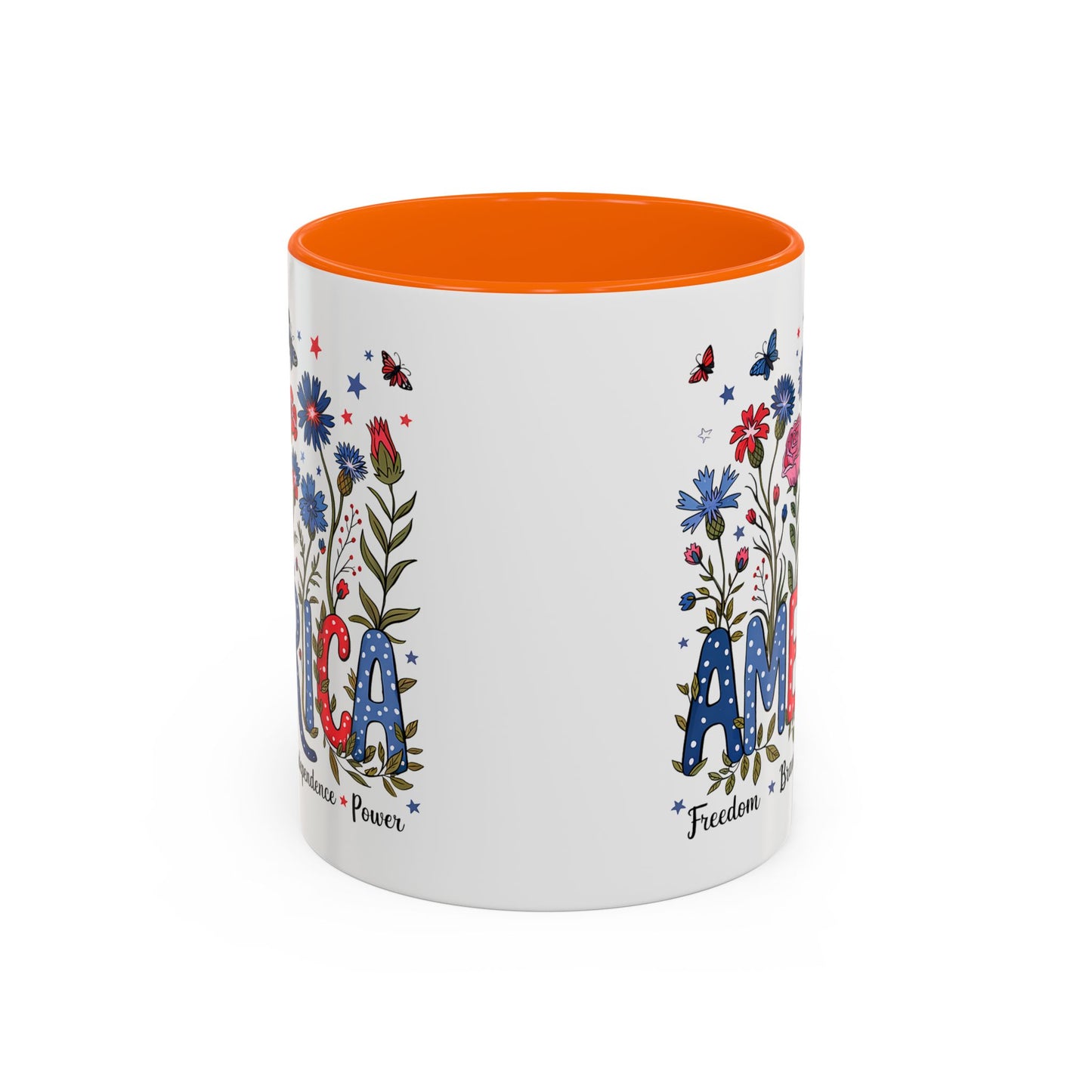 4th of July Mug - Floral America Patriotic