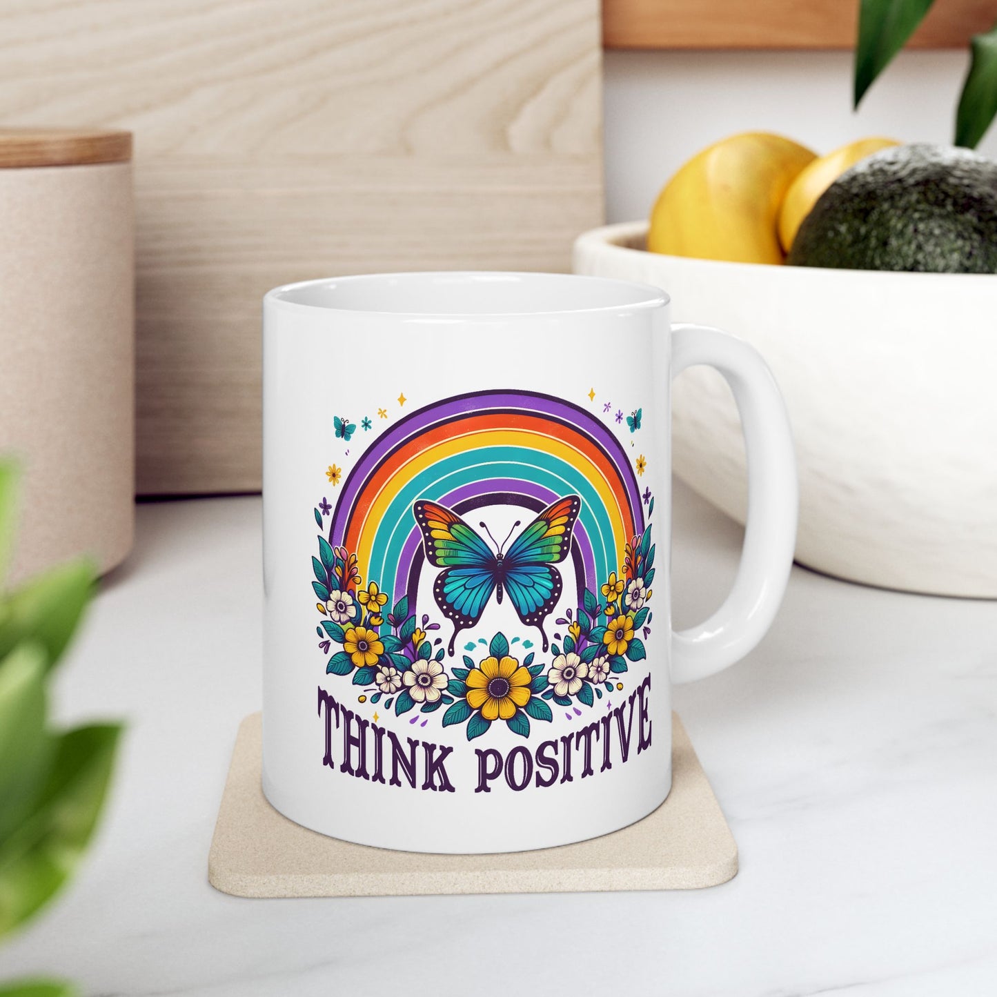 Wellness Mug - Think Positive Butterfly