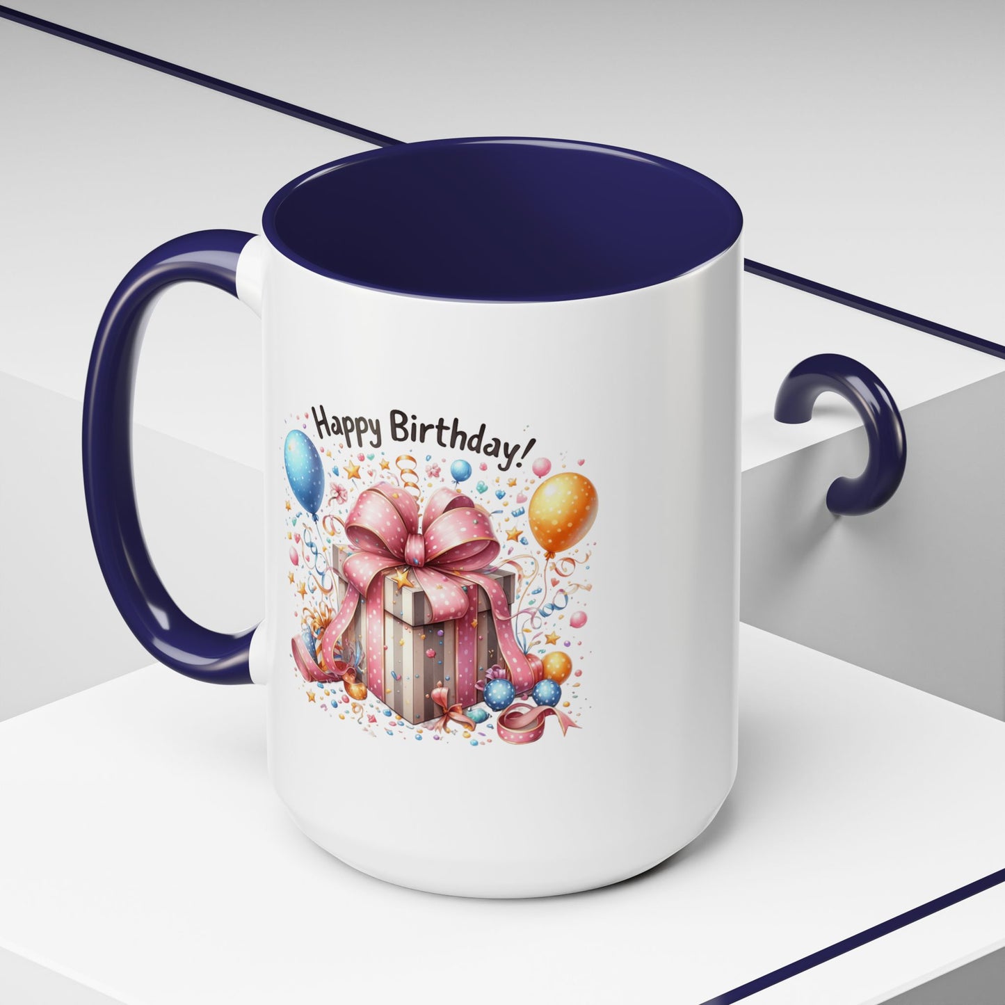 Birthday Mug - Happy Birthday Pink Ribbon Present