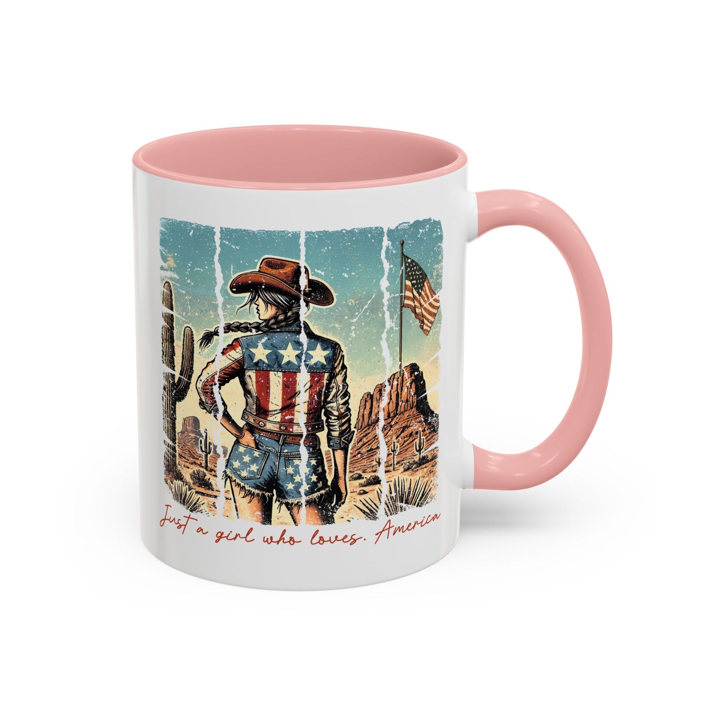4th of July Mug - Just a Girl Who Loves America
