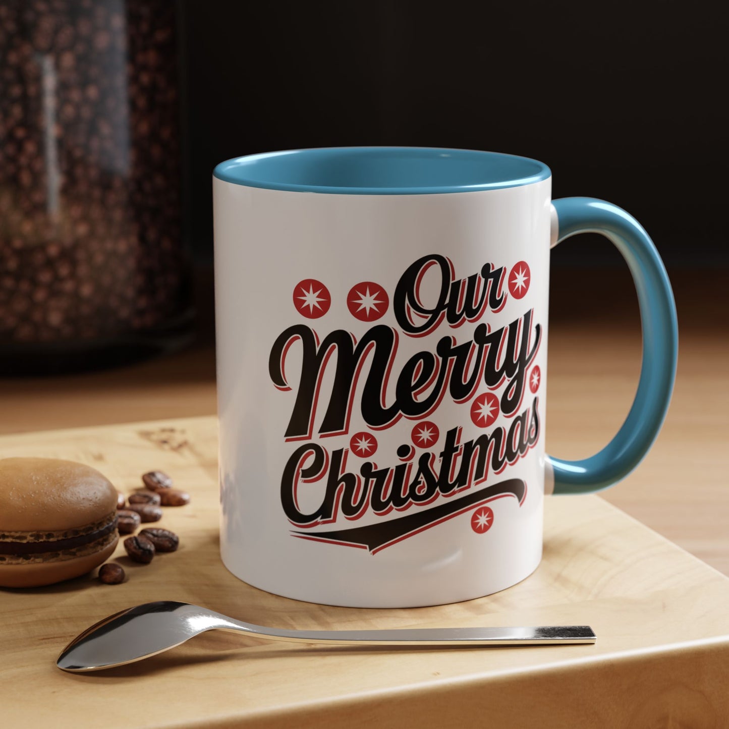 Christmas Mug - Merry Christmas Black Red & White Baseball Text