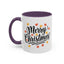 Christmas Mug - Merry Christmas Black Text Fall Leaves