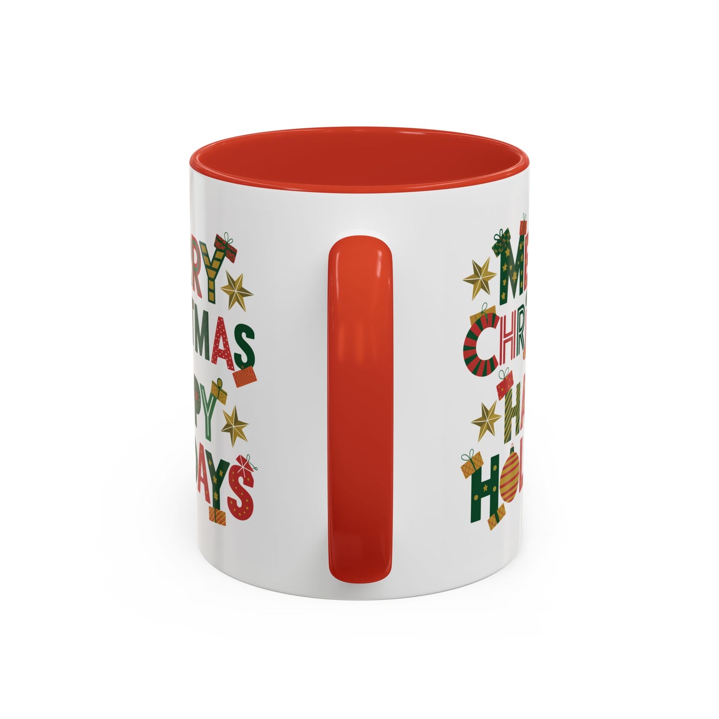 Christmas Mug - Merry Christmas Happy Holidays Decorative Text