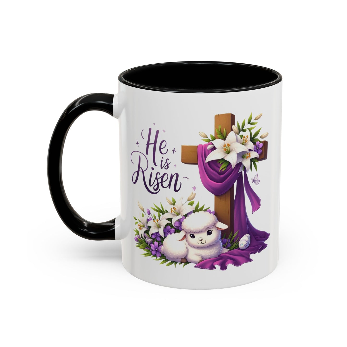 Easter Mug - He Is Risen Cross