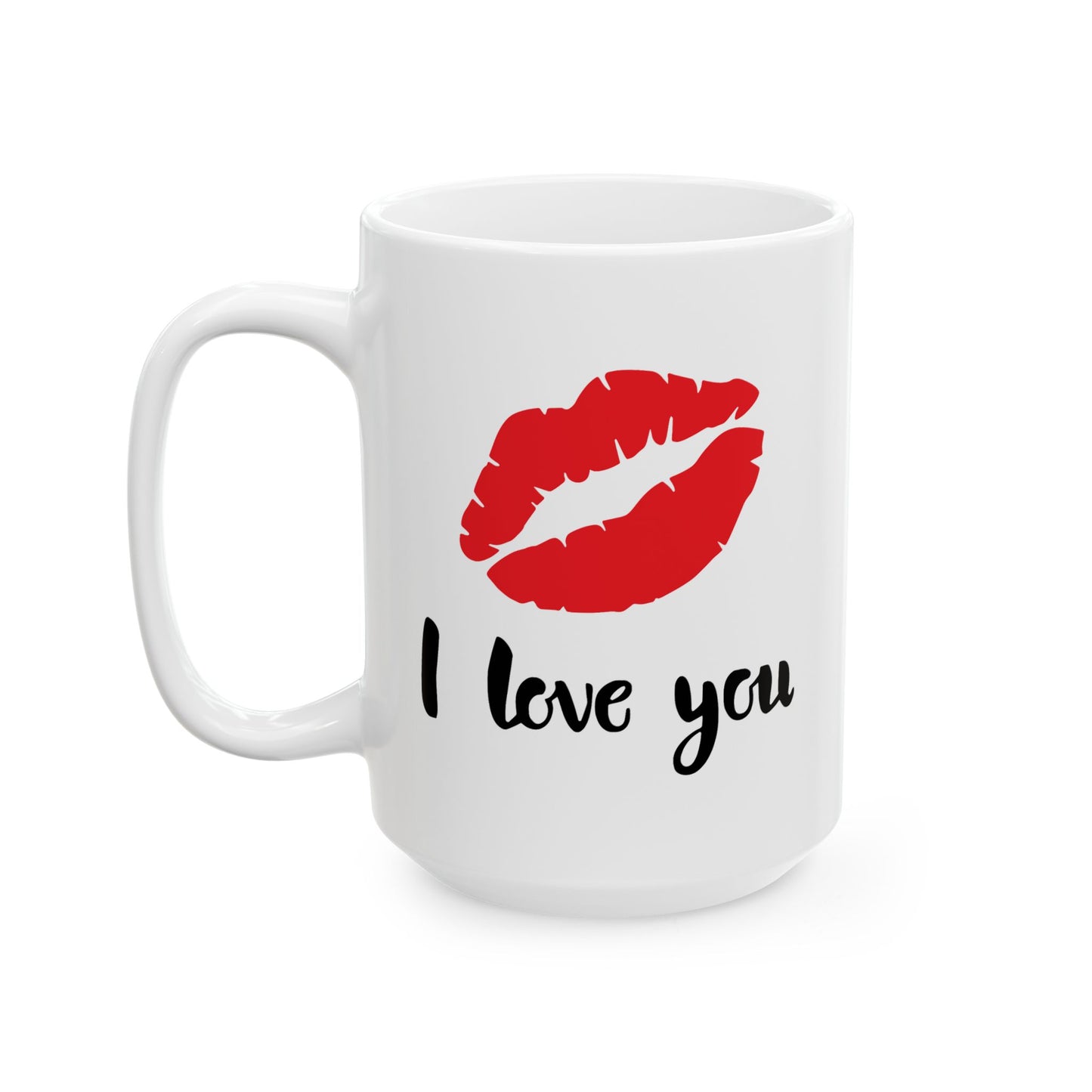 Anniversary Mug - I Love You Red Lips Kiss