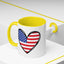 4th of July Mug - USA Flag Heart