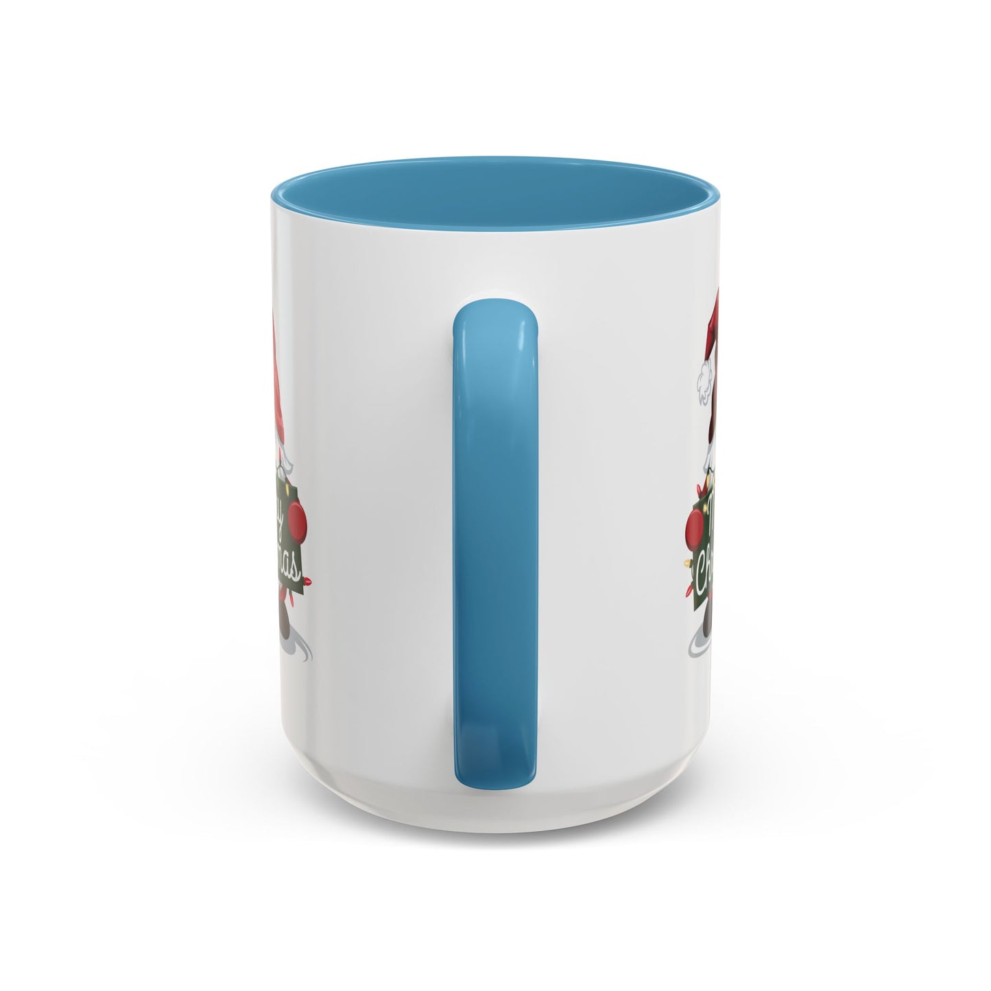 Christmas Mug - Merry Christmas White & Green Text Gnome Lights