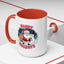Christmas Mug - Happy Holidays Red & White Text Santa Snowman