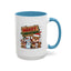 Christmas Mug - Merry Christmas Red & Green Text Reindeer Snowman