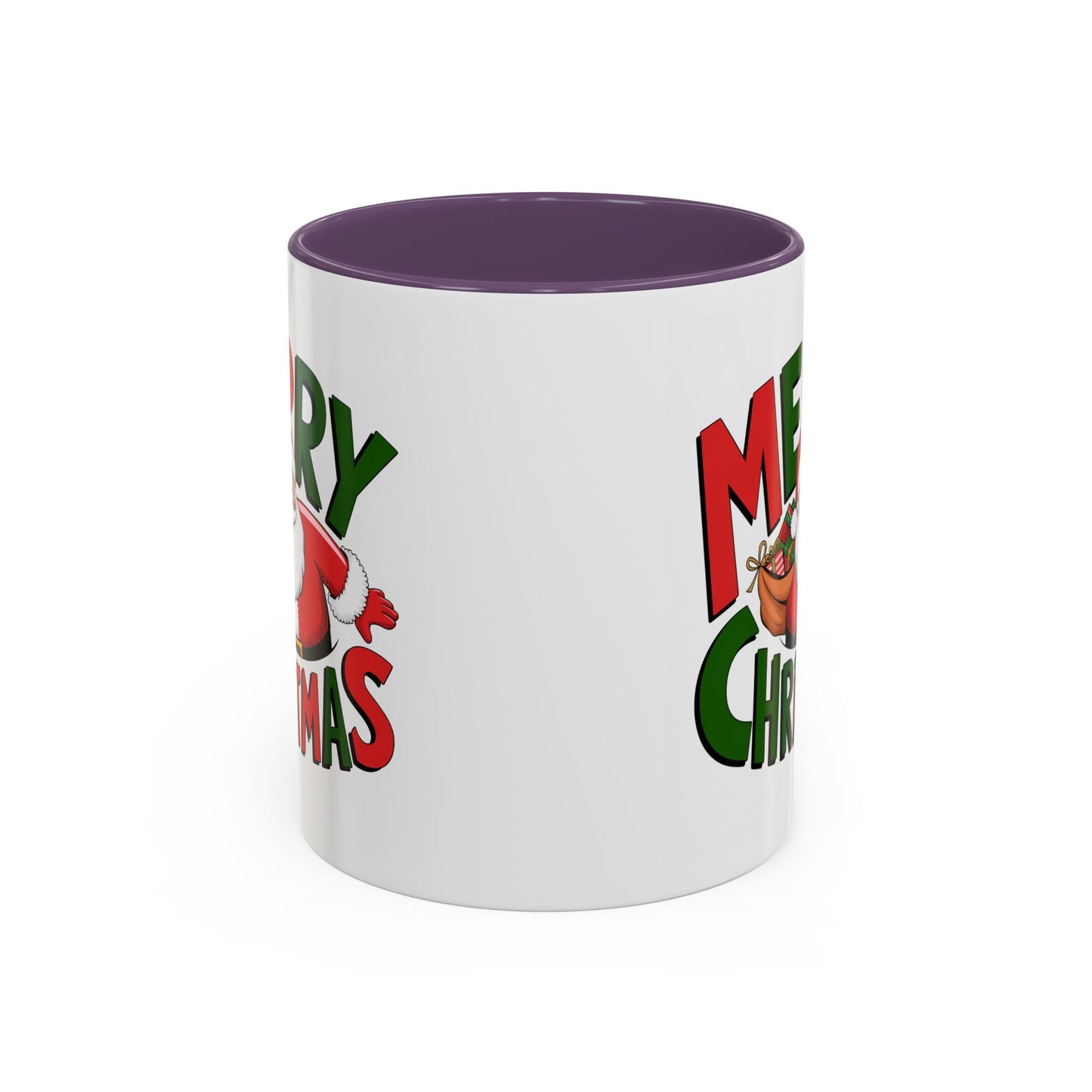 Christmas Mug - Green & Red Text Santa Presents