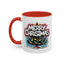 Christmas Mug - Merry Christmas White & Red Text Tree Lights