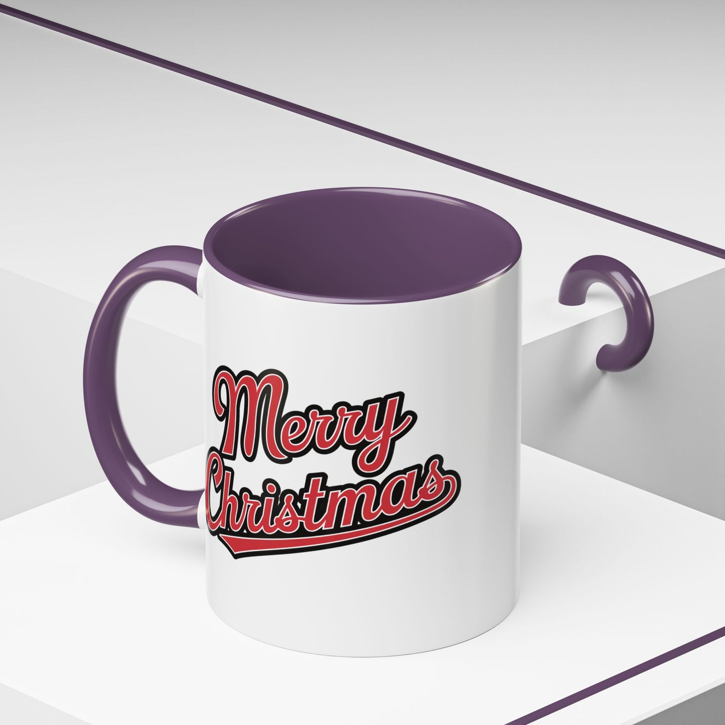 Christmas Mug - Merry Christmas Red & Black Baseball Text