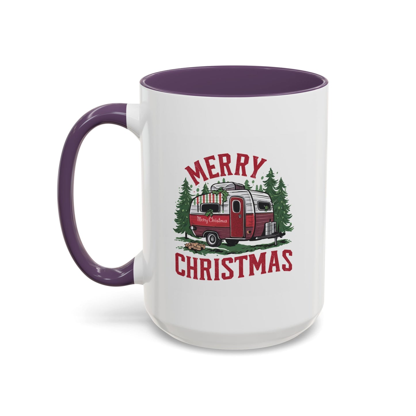 Christmas Mug - Merry Christmas Red & White Camper