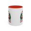 Christmas Mug - Merry Christmas Maroon Text Camper Trees