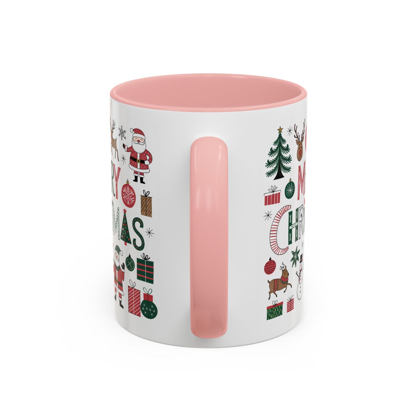 Christmas Mug - Merry Christmas Red White & Green Text Collage