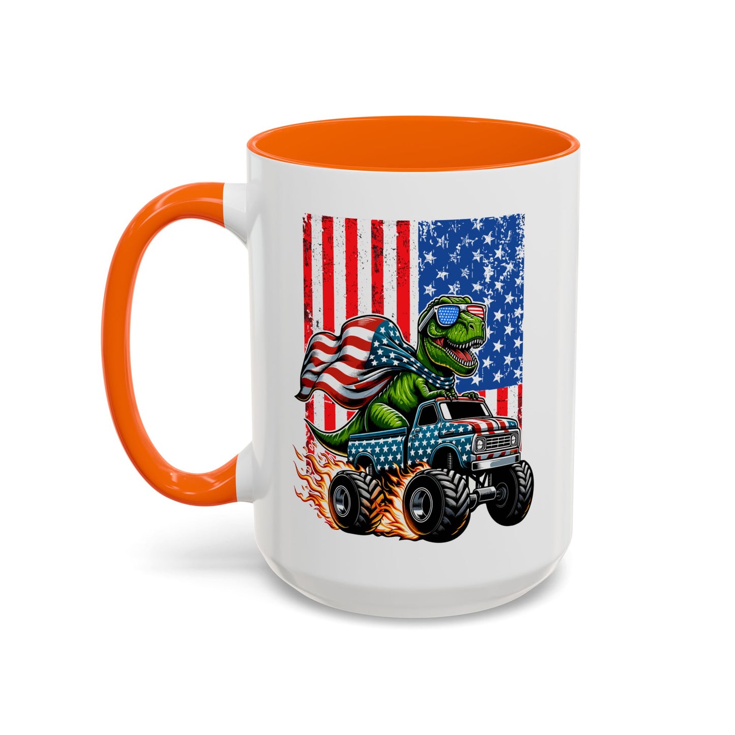 4th of July Mug - T Rex Riding Monster Truck