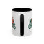 Christmas Mug - Merry Christmas Green & Red Text Santa Present