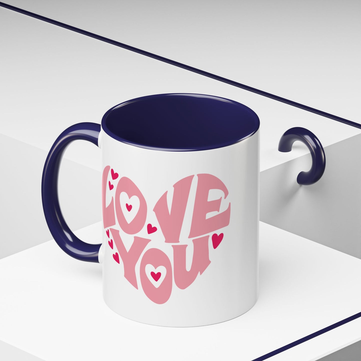Valentine's Day Mug - Love You Heart Lettering