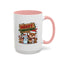 Christmas Mug - Merry Christmas Red & Green Text Reindeer Snowman