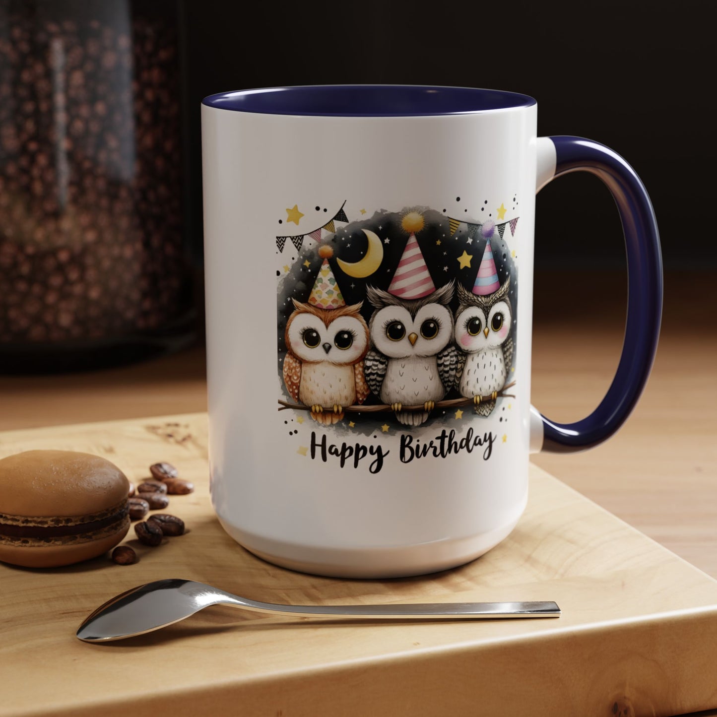 Birthday Mug - Happy Birthday Owls