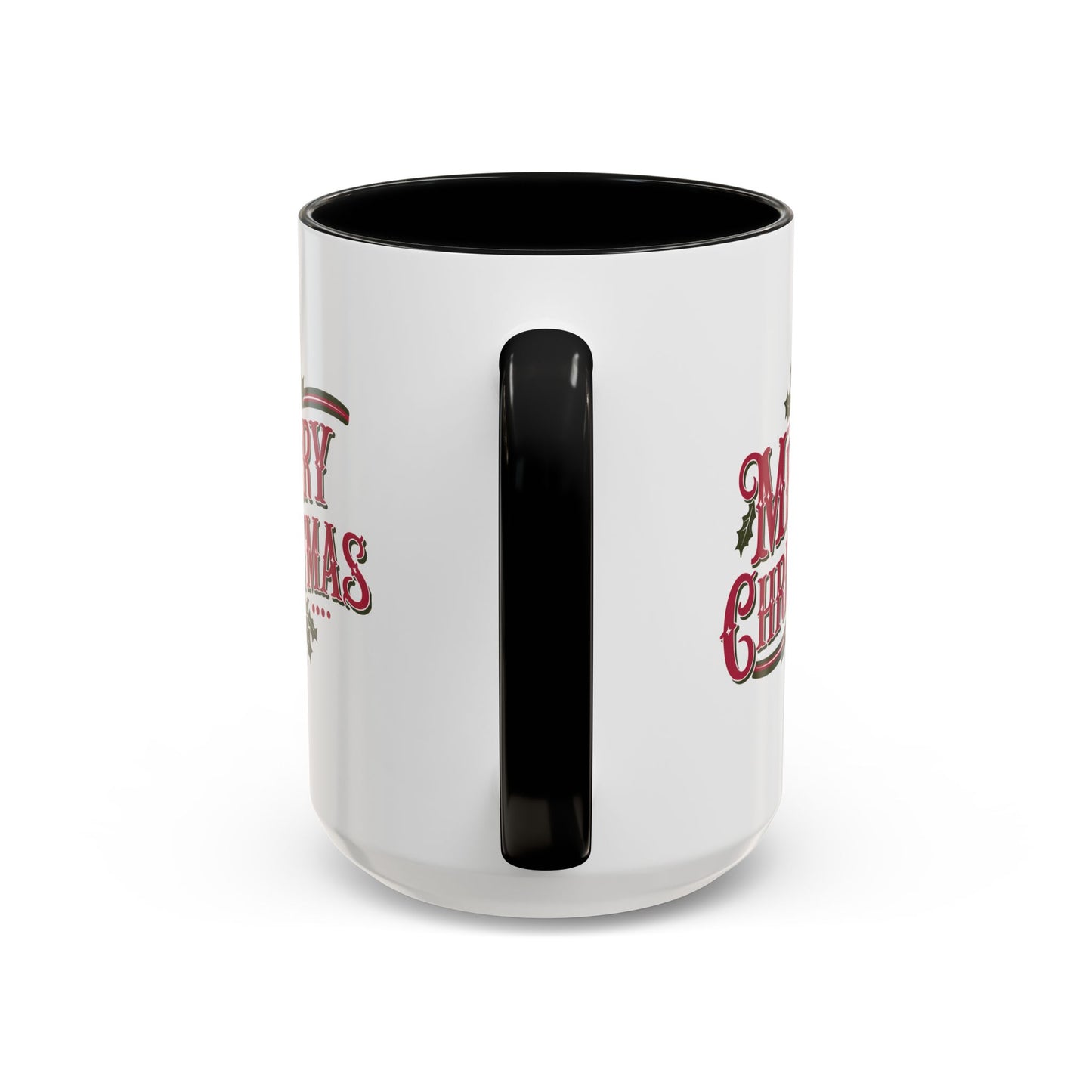 Christmas Mug - Merry Christmas Maroon & Green Text Decorations