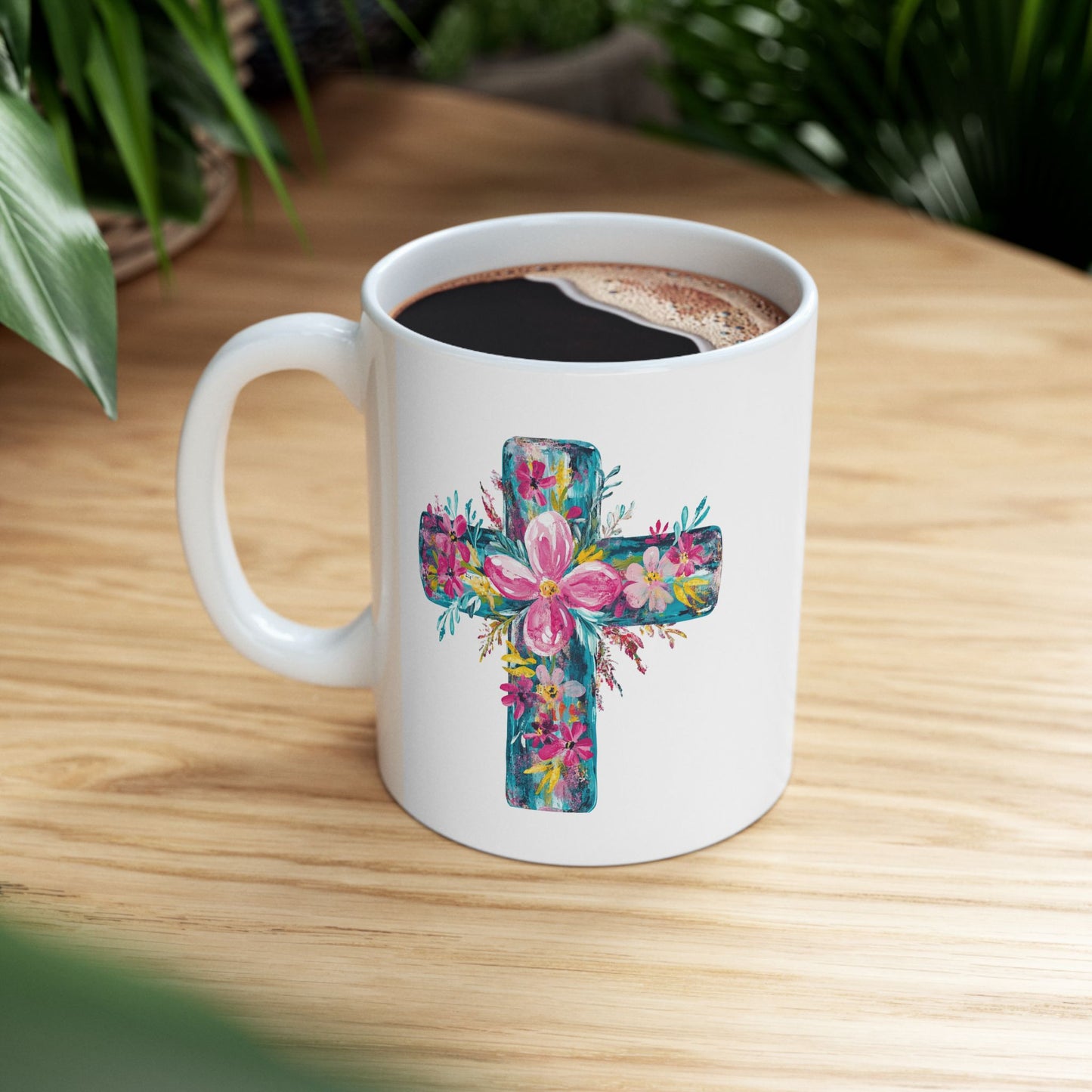 Easter Mug - Floral Cross