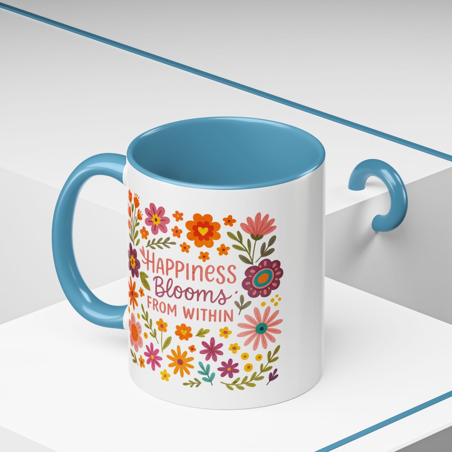 Motivation Mug - Happiness Blooms From Within