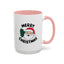 Christmas Mug - Merry Christmas Black Text Santa Tree