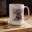 Christmas Mug - Merry Christmas Red Text Puppy Green Top