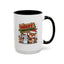 Christmas Mug - Merry Christmas Red & Green Text Reindeer Snowman