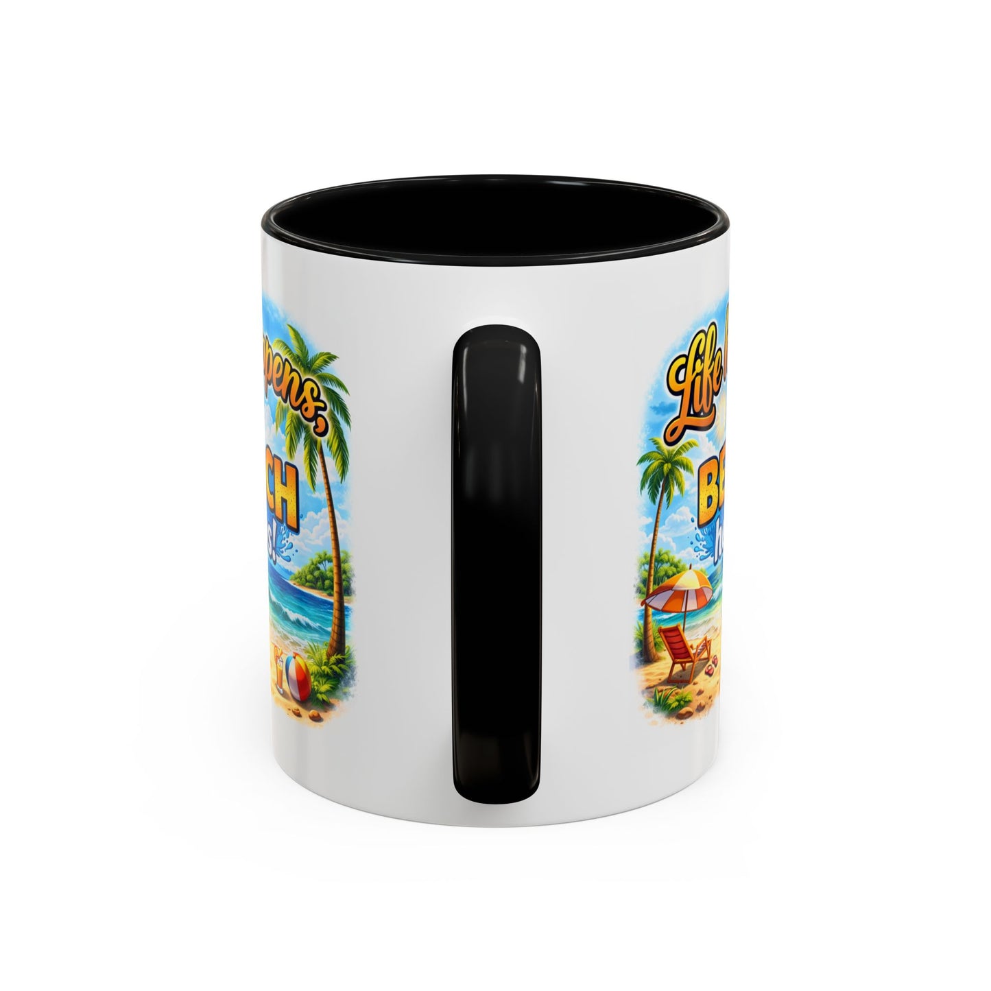 Humor Mug - Life Happens the beach Helps