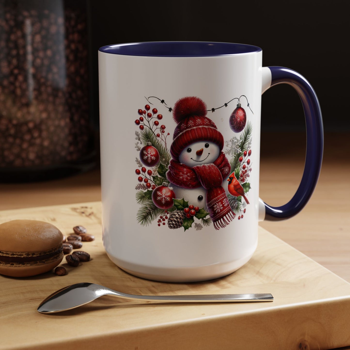Christmas Mug - Burgundy Snowman